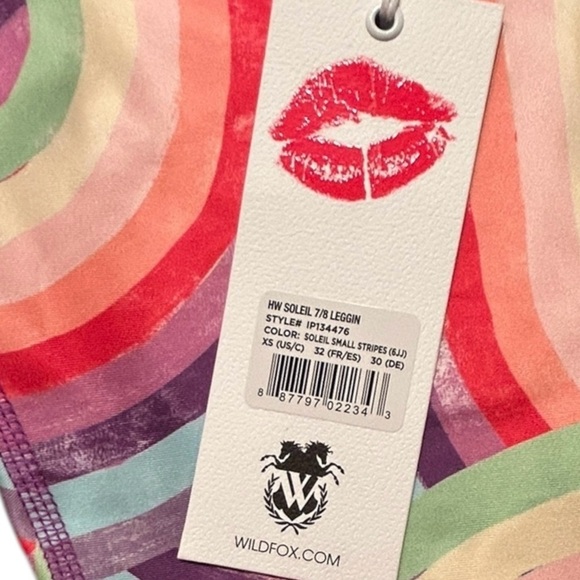 WILDFOX Soleil 7/8 Legging sz XS Rainbow Stripe High Waisted NWT $88 #IP134476 - Picture 7 of 8